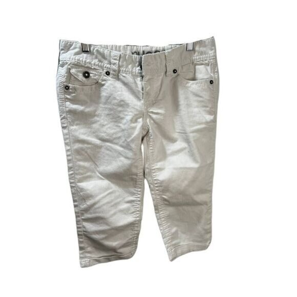 Rue21 Cream Denim Stretch‎ Easy Fit Capri Jeans Size 8 - Picture 1 of 6